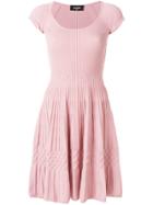 Dsquared2 Ribbed Knitted Skater Dress - Pink & Purple