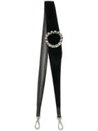 Miu Miu Rhinestone Embellished Buckled Strap - Black