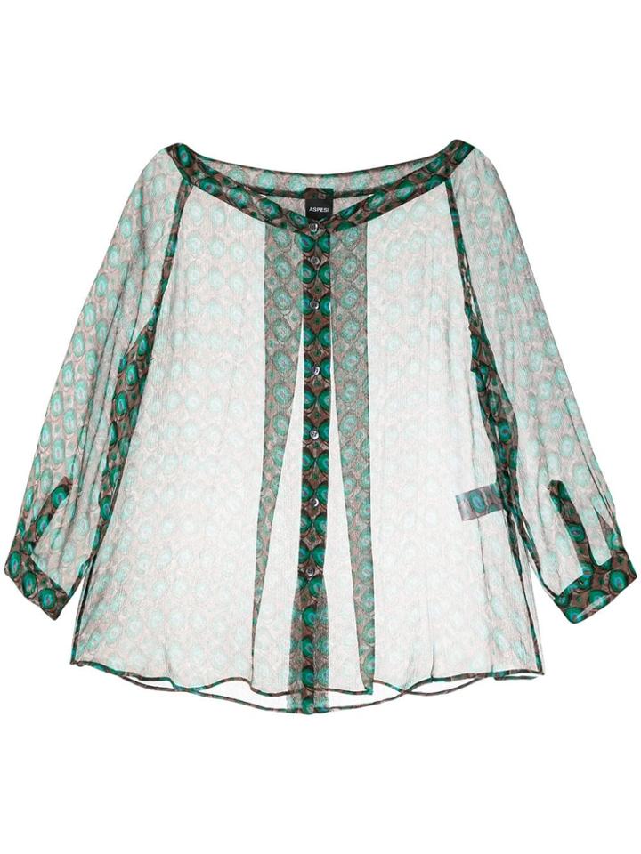 Aspesi Patterned Sheer Blouse - Multicolour