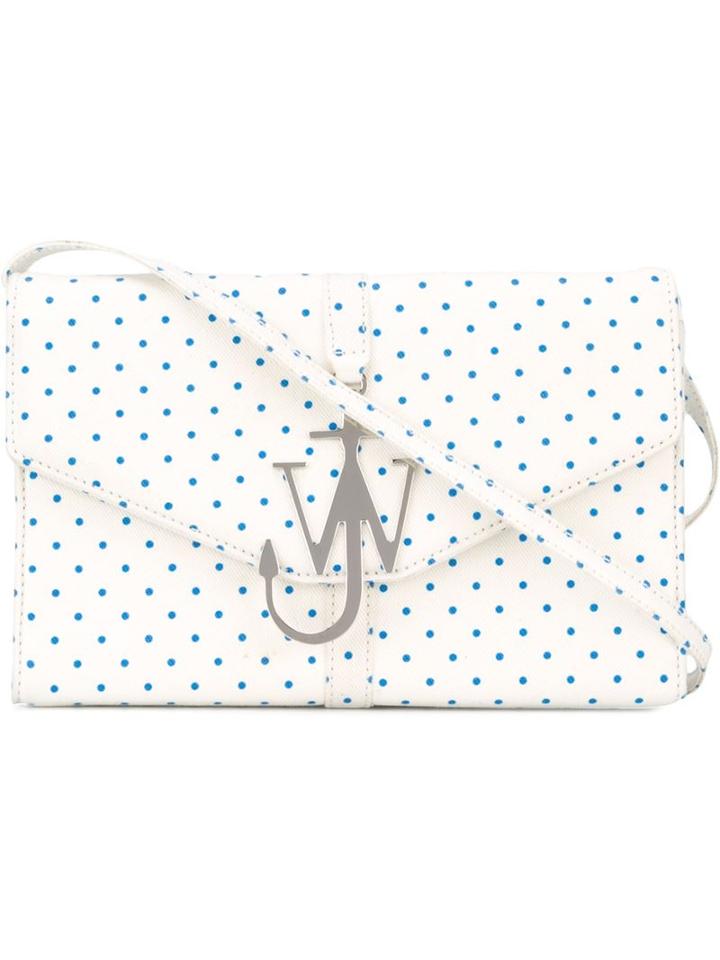 J.w. Anderson Logo Plaque Shoulder Bag, Women's, White, Cotton/spandex/elastane