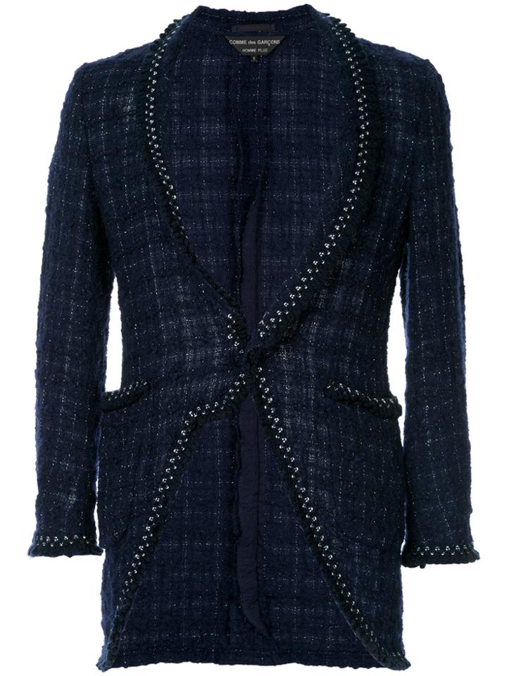Comme Des Garçons Vintage Contrast Stitch Bouclé Jacket - Blue