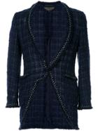 Comme Des Garçons Vintage Contrast Stitch Bouclé Jacket - Blue