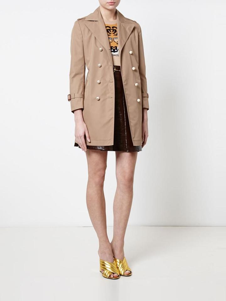 Gucci Trench Coat, Women's, Size: 44, Beige,