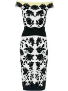 Alexander Mcqueen Floral Print Fitted Dress - White