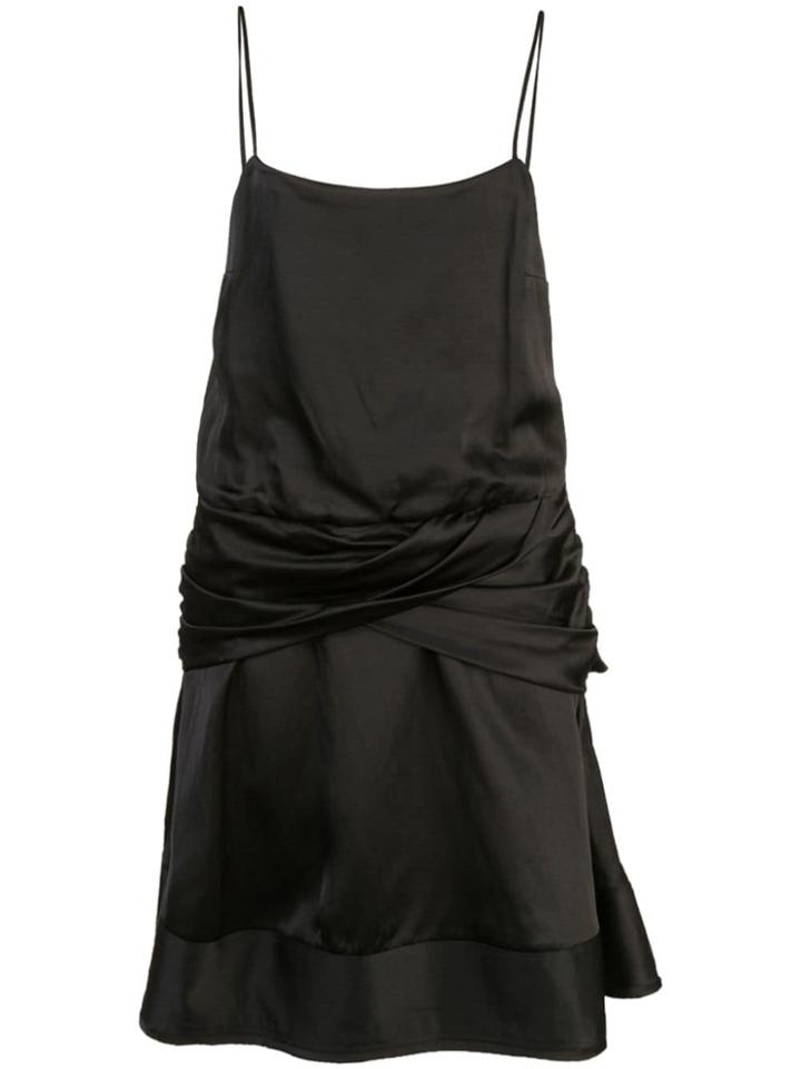 Derek Lam 10 Crosby Flounce Mini Satin Dress With Twist Waist Detail -