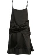 Derek Lam 10 Crosby Flounce Mini Satin Dress With Twist Waist Detail -