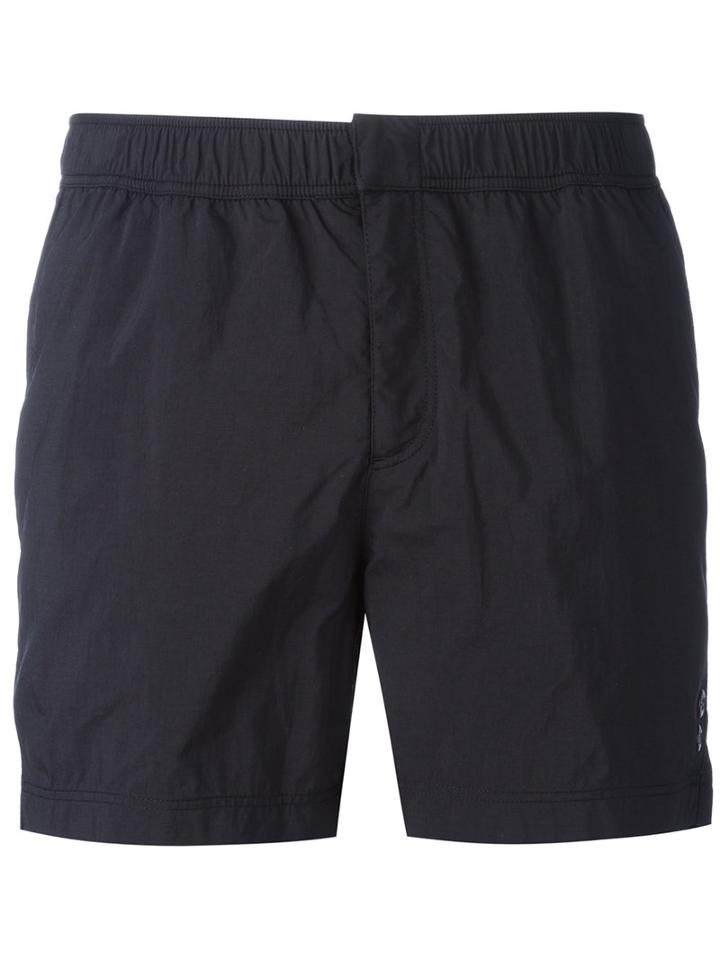 Ron Dorff Eyelet Swim Shorts, Men's, Size: Small, Black, Polyamide/polyester