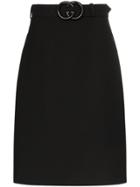 Gucci Gg Belted Midi Skirt - Black