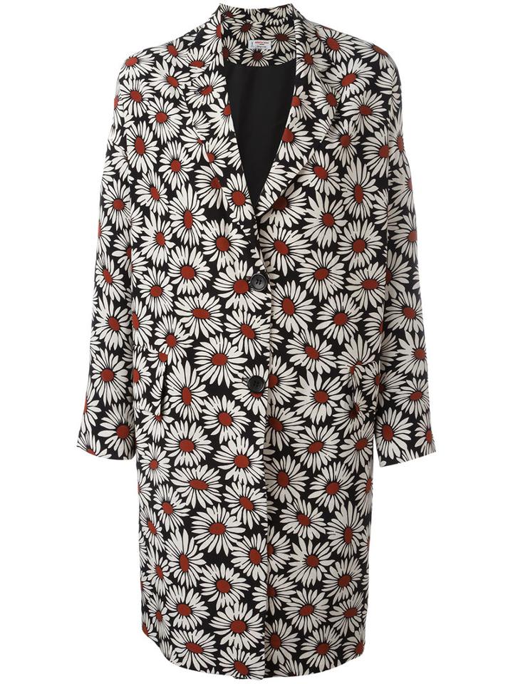 Alberto Biani Floral Print Buttoned Coat, Women's, Size: 40, Silk/acetate/viscose