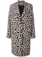 Alberto Biani Floral Print Buttoned Coat, Women's, Size: 40, Silk/acetate/viscose