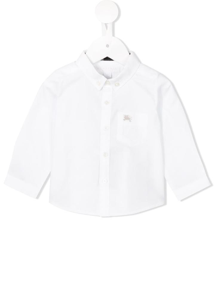 Burberry Kids - Equestrian Knight Button Down Shirt - Kids - Cotton - 24 Mth, White