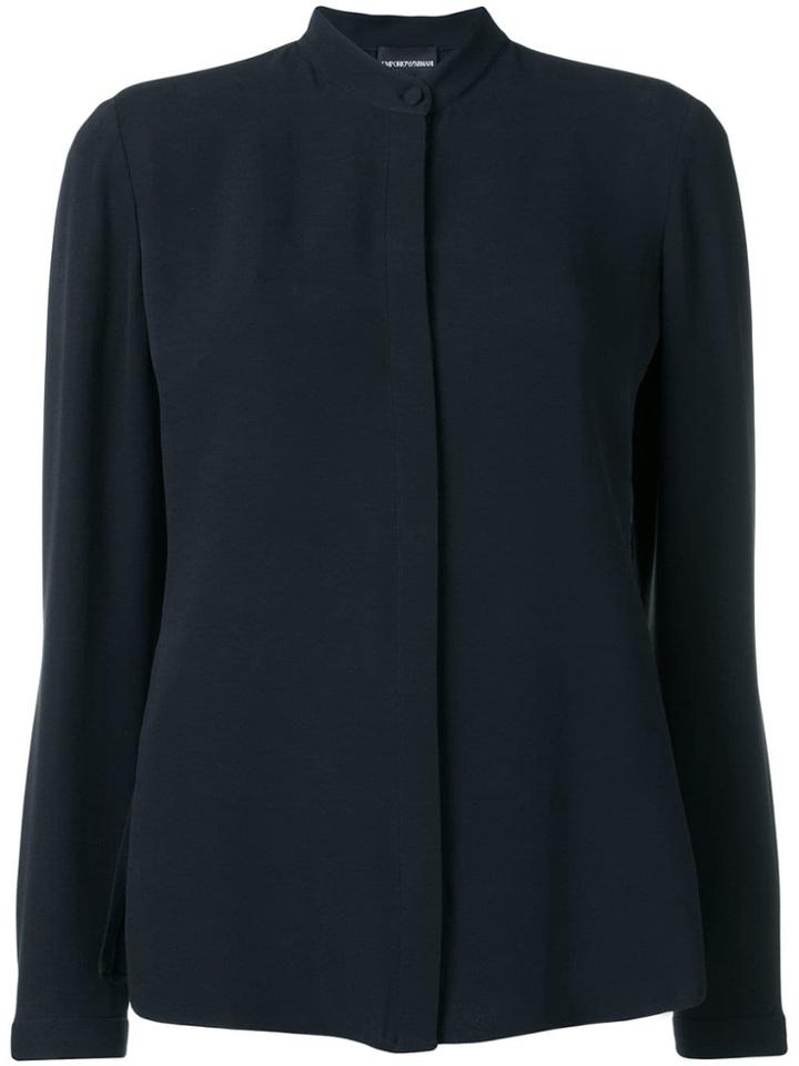 Emporio Armani Guru-collar Shirt - Blue