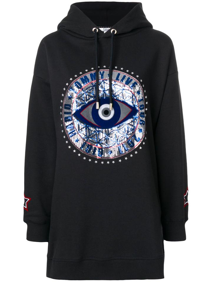 Tommy Hilfiger Tommy X Gigi Printed Hoodie Dress - Black