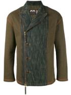 Jean Paul Gaultier Pre-owned Washed Denim Panel Biker Jacket - Green