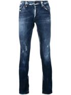 Philipp Plein Paint Detail Skinny Jeans - Blue