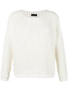 Twin-set Ribbed Jumper, Women's, Size: Medium, White, Cotton