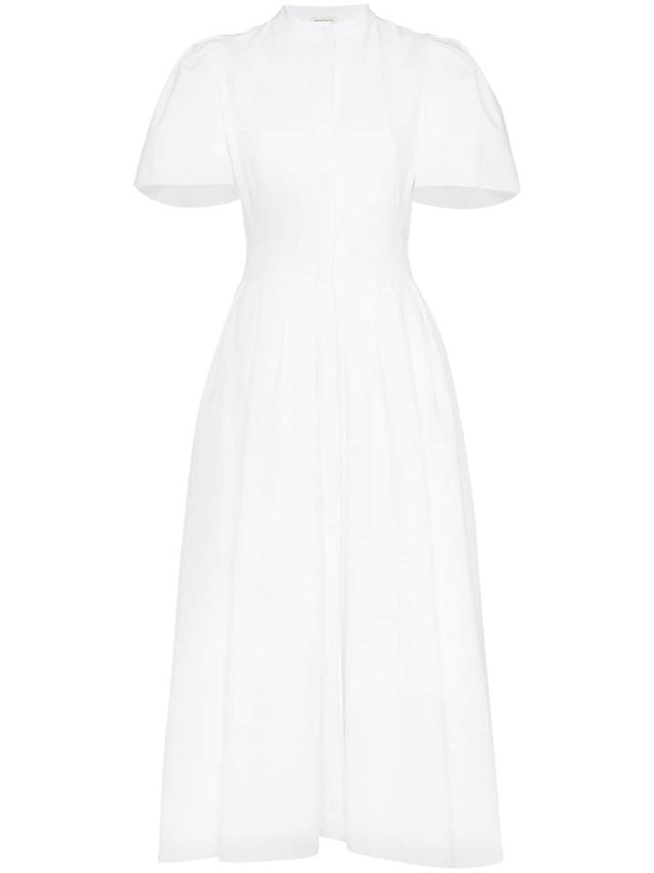 Alexander Mcqueen Flared Maxi Shirt Dress - White
