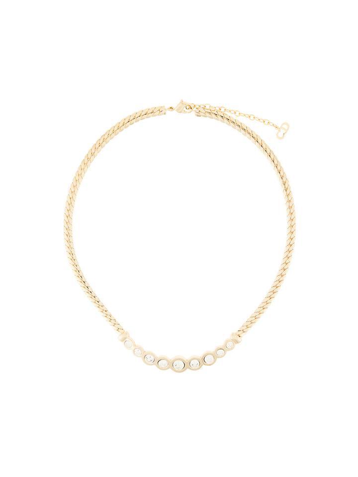 Christian Dior Vintage Rhinestone Necklace - Metallic