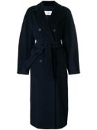 Max Mara Belted Double Breasted Coat - Blue