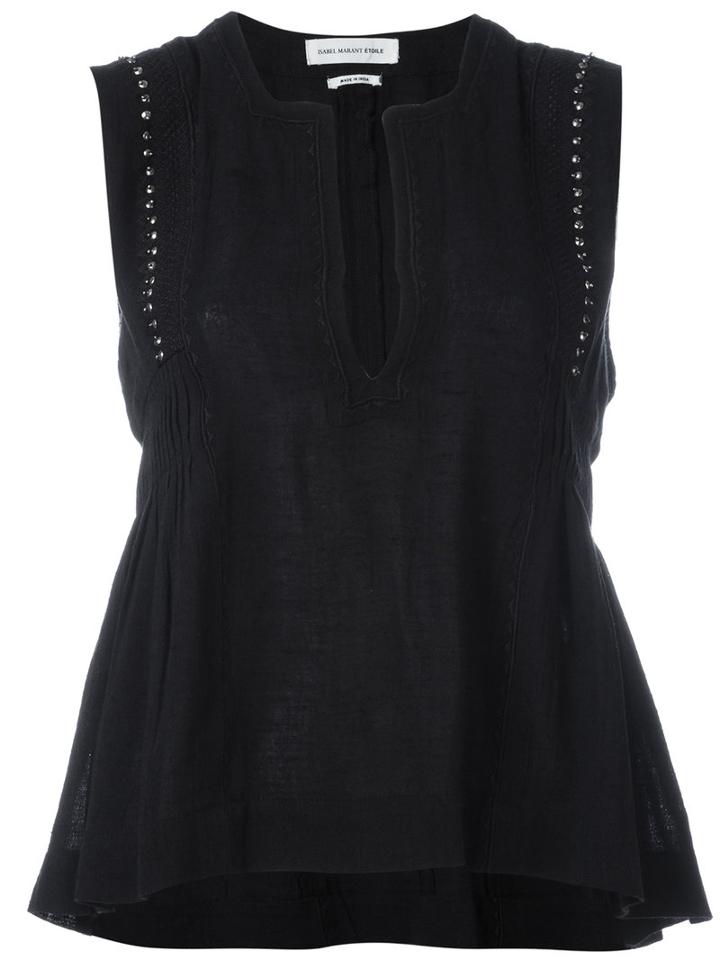 Isabel Marant Étoile Adonis Tank, Women's, Size: 40, Black, Cotton/viscose/brass/polyester