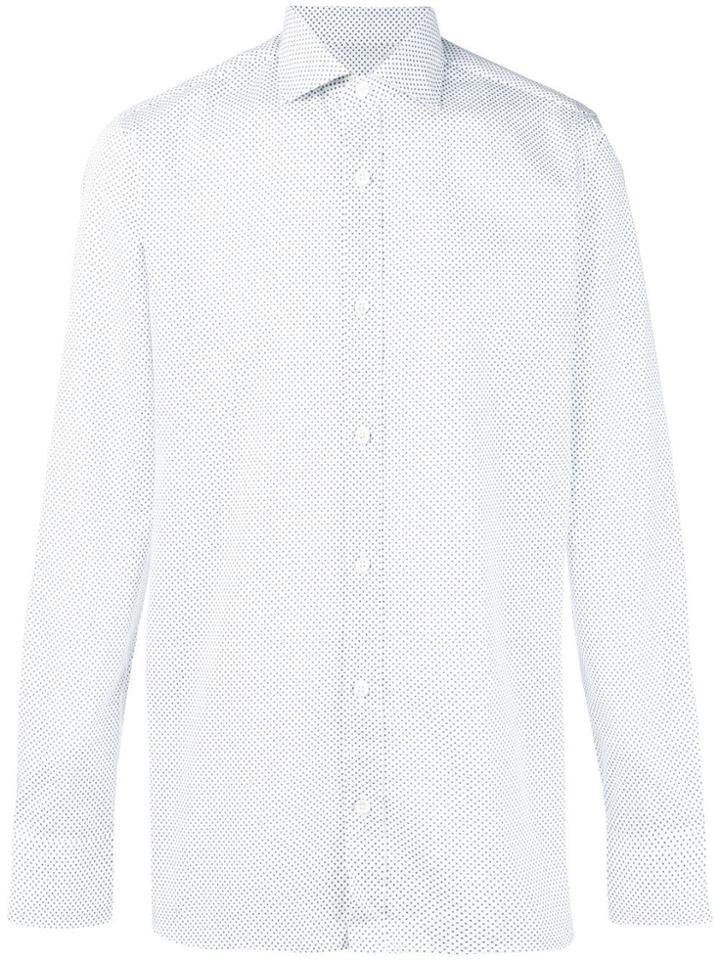 Z Zegna Dotted Pattern Shirt - White