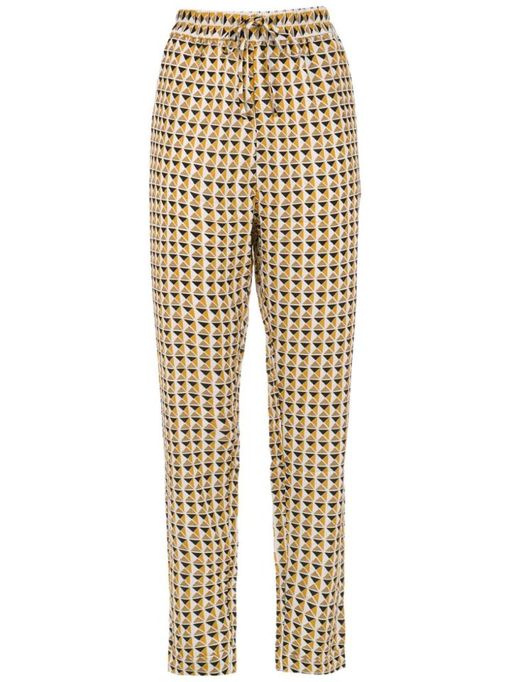 Andrea Marques Printed Drawstring Pants - White