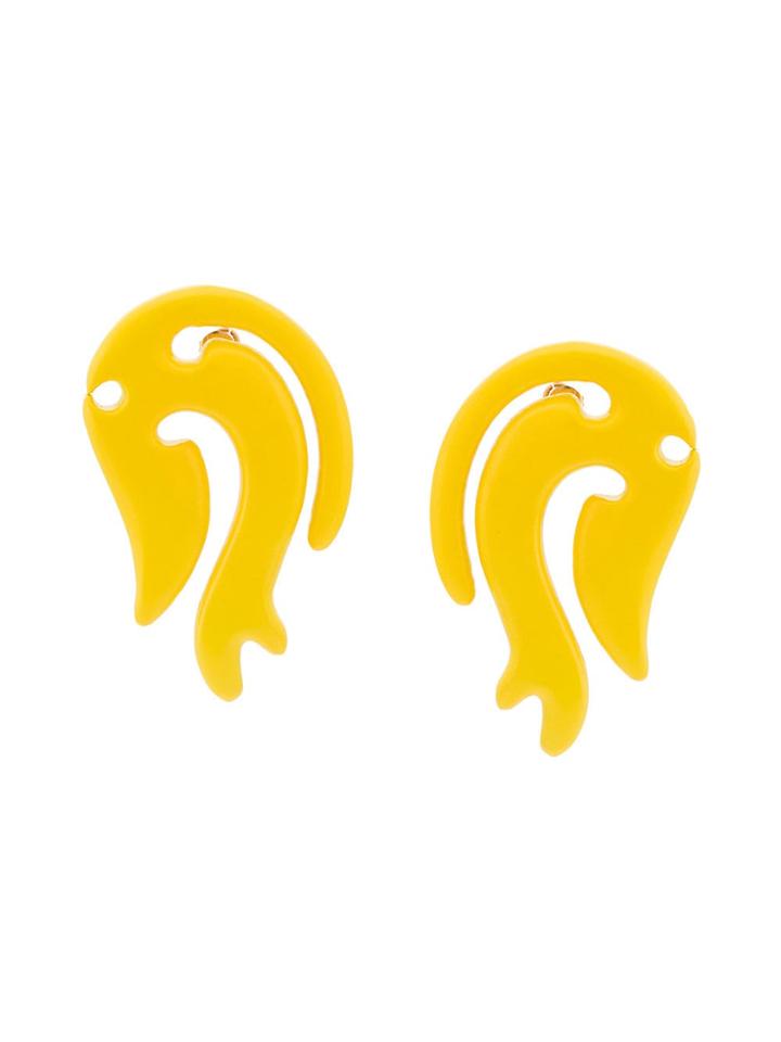 Y / Project Wing Earrings - Yellow