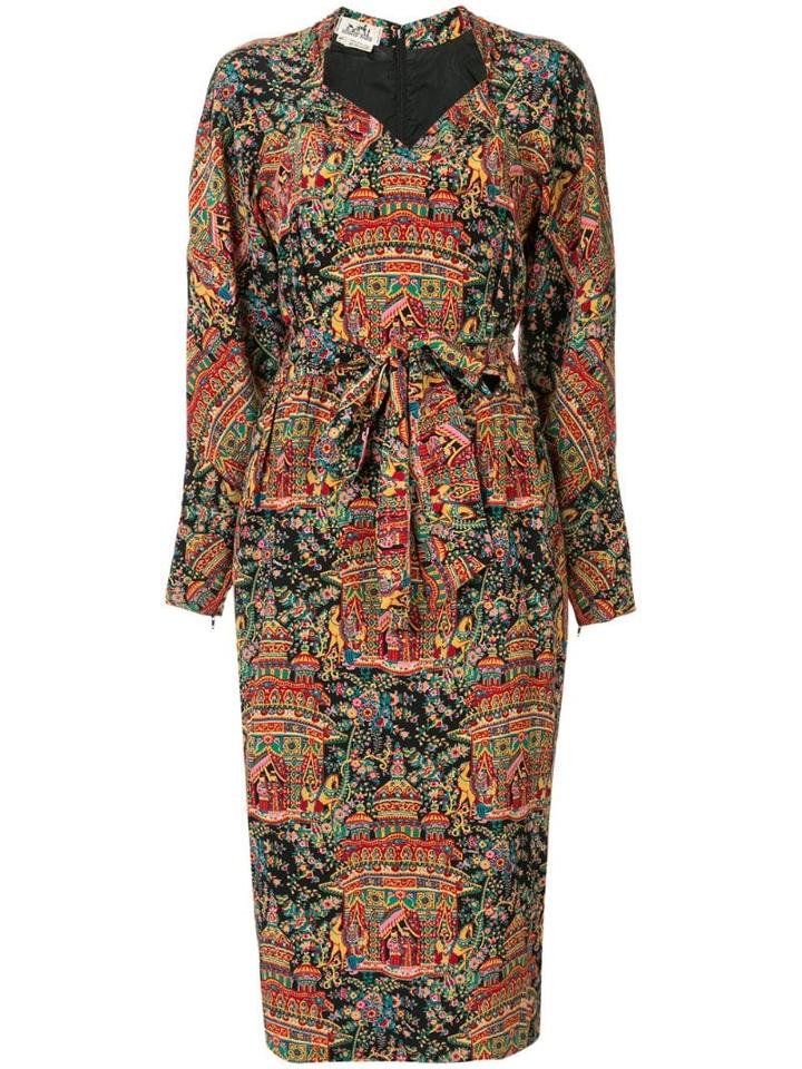 Hermès Pre-owned Printed Midi Dress - Multicolour