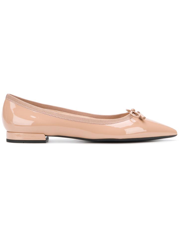 Prada Pointed Toe Ballerina Shoes - Pink & Purple