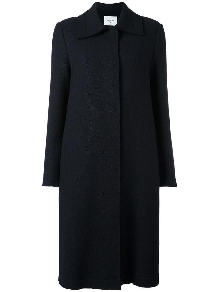 Dondup Concealed Fastening Coat, Women's, Size: 42, Black, Silk/polyamide/acetate/wool