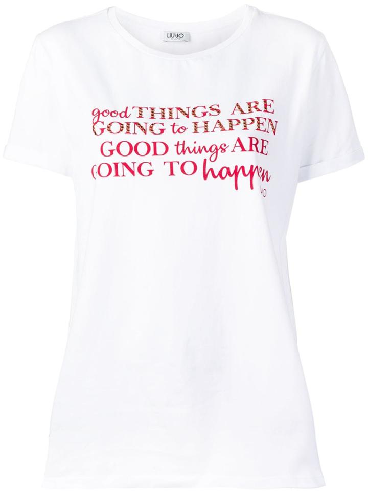 Liu Jo Slogan Print T-shirt - White
