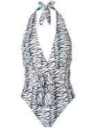 Rixo Tiger Print Swimsuit - White
