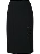 Yigal Azrouel Lace Up Detail Skirt, Women's, Size: 10, Black, Polyamide/spandex/elastane/viscose