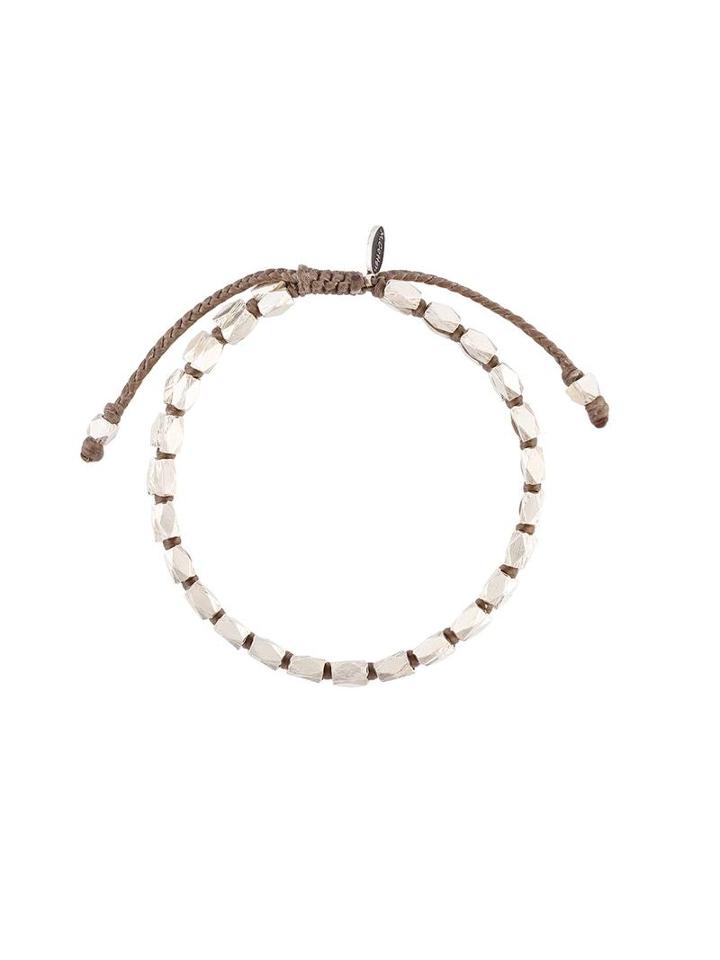 M. Cohen 'silver Beads On Cord' Bracelet, Men's, Metallic