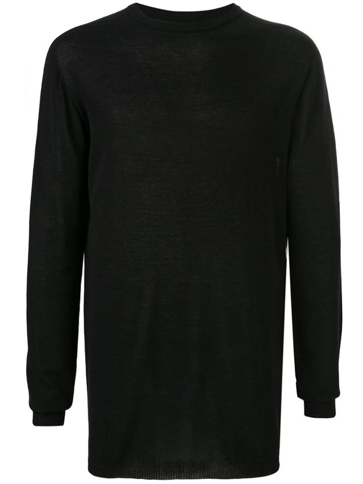 Rick Owens Longline Crewneck Sweater - Black