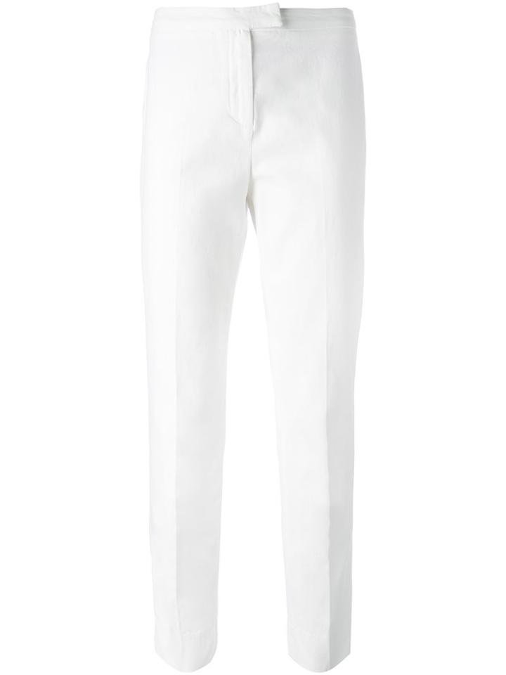 Eleventy Slim Fit Trousers, Women's, Size: 26, White, Cotton/polyester/spandex/elastane