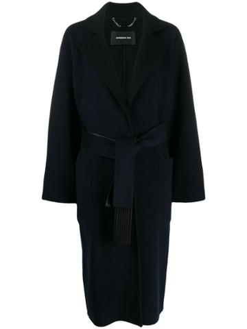 Barbara Bui Belted Mid-length Coat - Blue