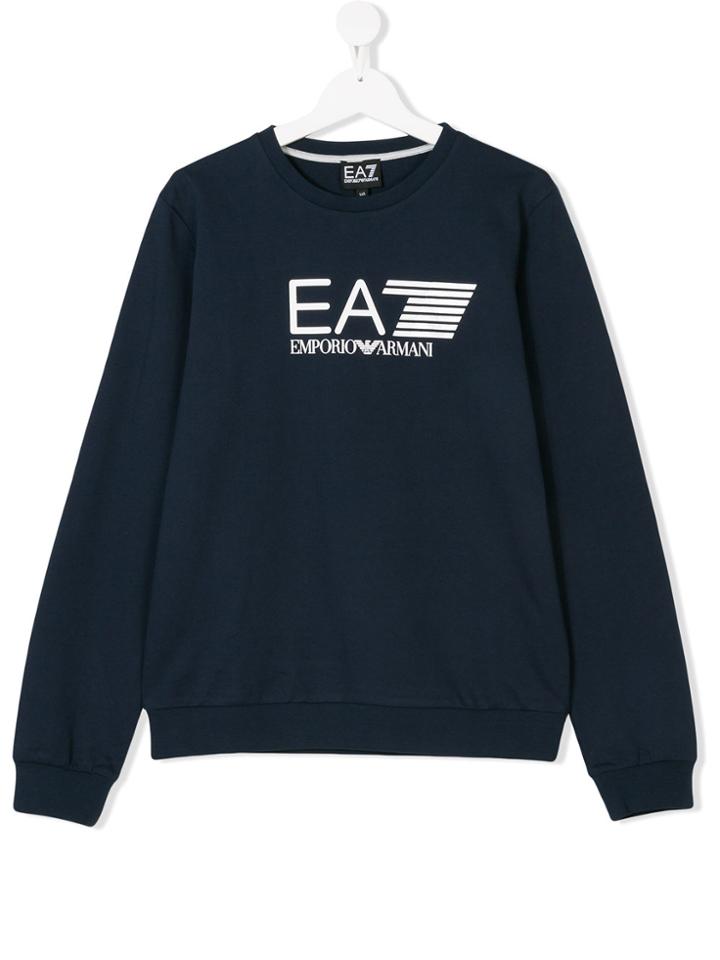 Armani Junior Teen Logo Print Sweatshirt - Blue