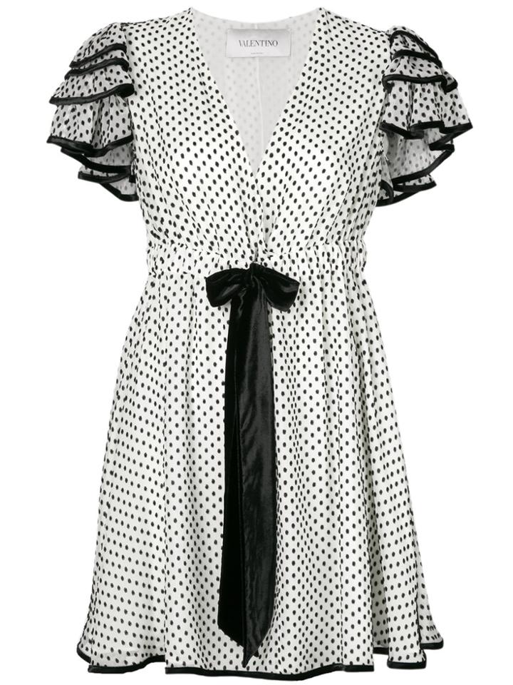 Valentino Polka Dots Drawstring Dress - White