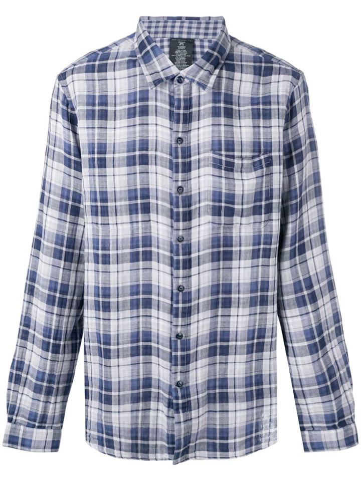John Varvatos Classic Checked Shirt - Blue