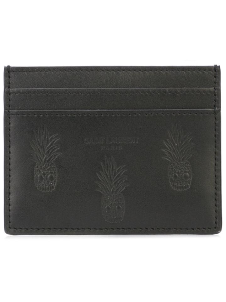 Saint Laurent Pineapple Print Cardholder - Black
