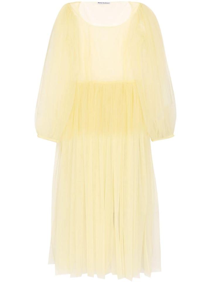 Molly Goddard Bronwyn Tulle Midi-dress - Yellow
