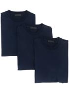 Prada Pack Of Three T-shirts - Blue