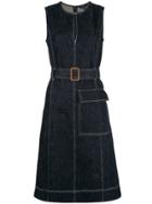 Polo Ralph Lauren Belted Denim Flared Dress - Blue