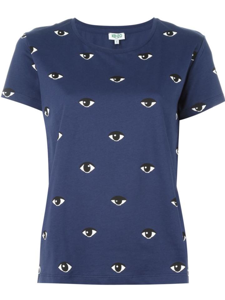 Kenzo 'eyes' T-shirt, Women's, Size: Small, Blue, Cotton