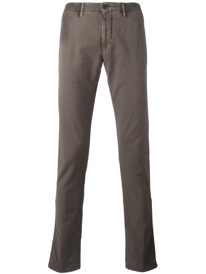 Incotex Classic Chinos, Men's, Size: 30, Brown, Cotton/spandex/elastane