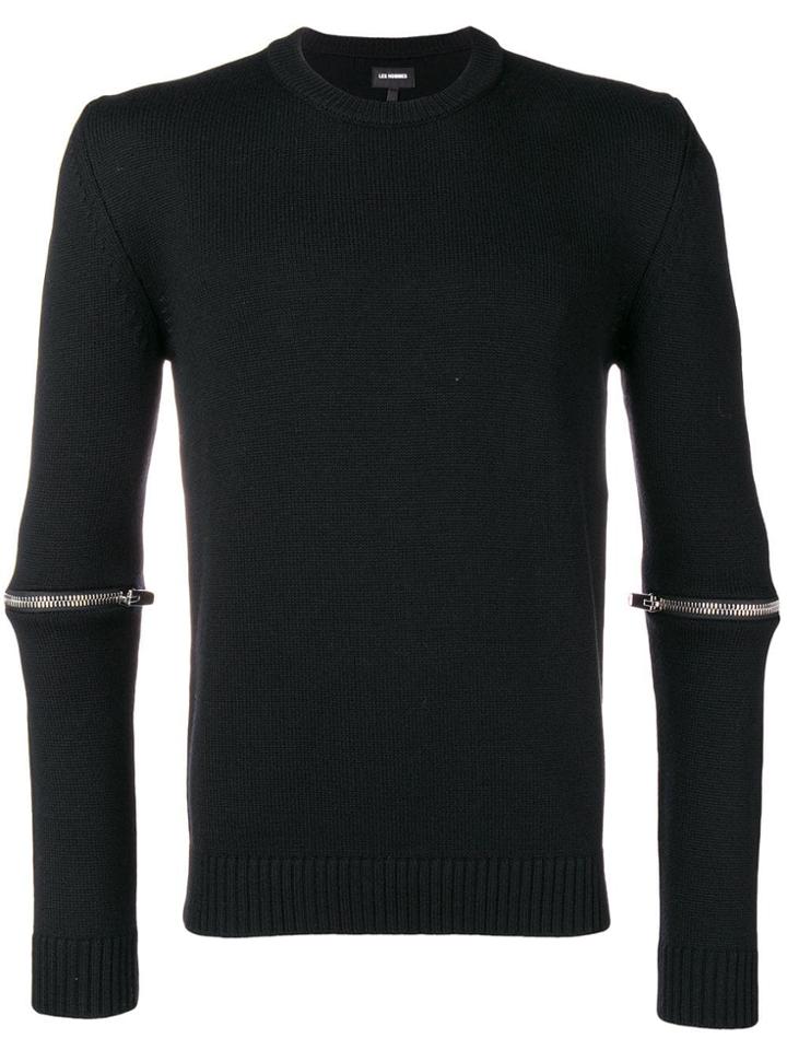 Les Hommes Zipped Sleeves Sweater - Black