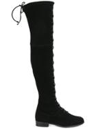 Stuart Weitzman Lace Up Front Over The Knee Boots - Black