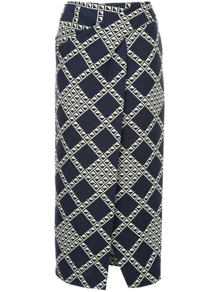 Bianca Spender Allegra Diamond Print Skirt - Blue
