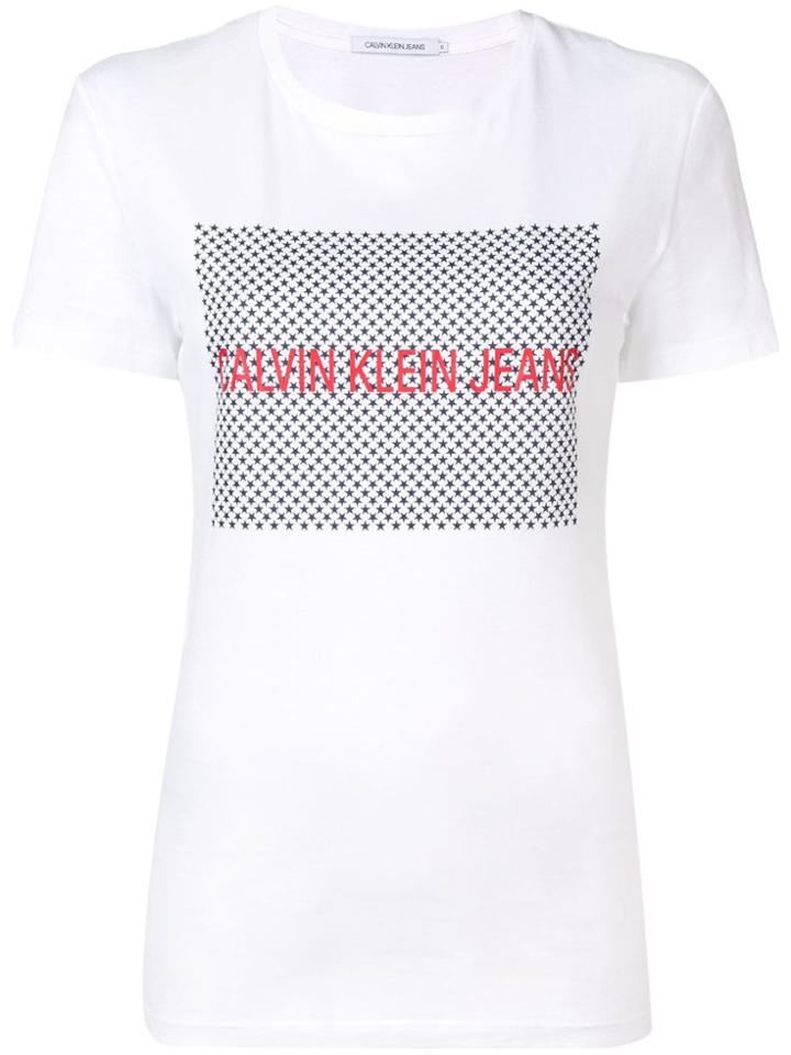 Calvin Klein Jeans Logo Stars Print T-shirt - White